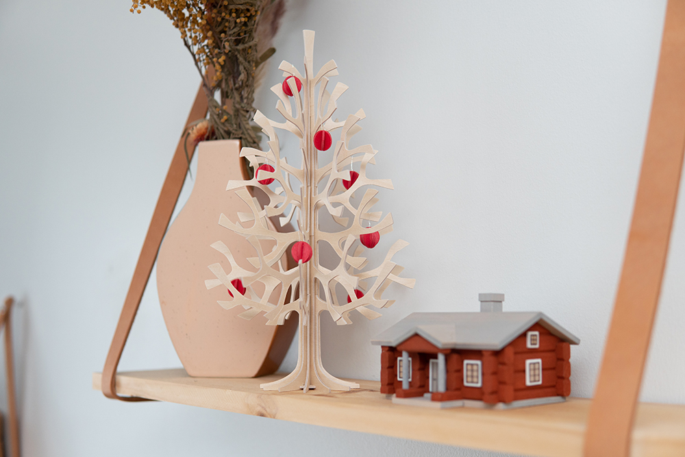 フィンランドLOVIの人気ツリー型オブジェ「Momi-no-ki」クリスマスツリー30cm（ミニボールオーナメント付き）