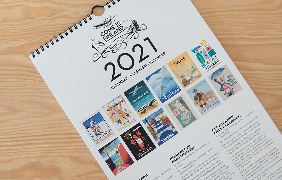 21年カレンダー フィンランドの魅力あふれるトラベルポスターが カレンダーに