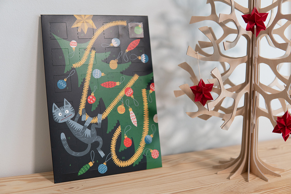 アドベントカレンダー アドヴェント 猫 ネコ キャット クリスマスグッズ xmas クリパ ホームパーティ クリスマスプレゼント クリスマスパーティ merimeri メリメリ Wooden Cat Advent Calendar Suitcase